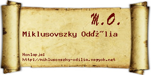Miklusovszky Odília névjegykártya